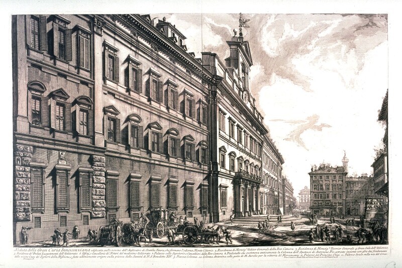 Veduta della Gran Curia Innocenziana... (View of the Palazzo di ...