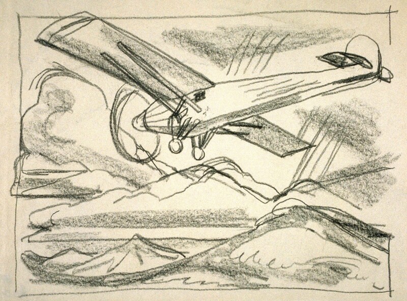 Study of a high winged monoplane in flight