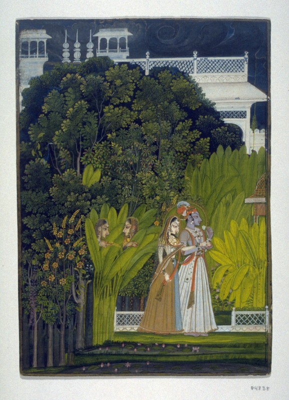 Raja Savant Singh and Bani Thani as Krishna and Radha Strolling in a ...