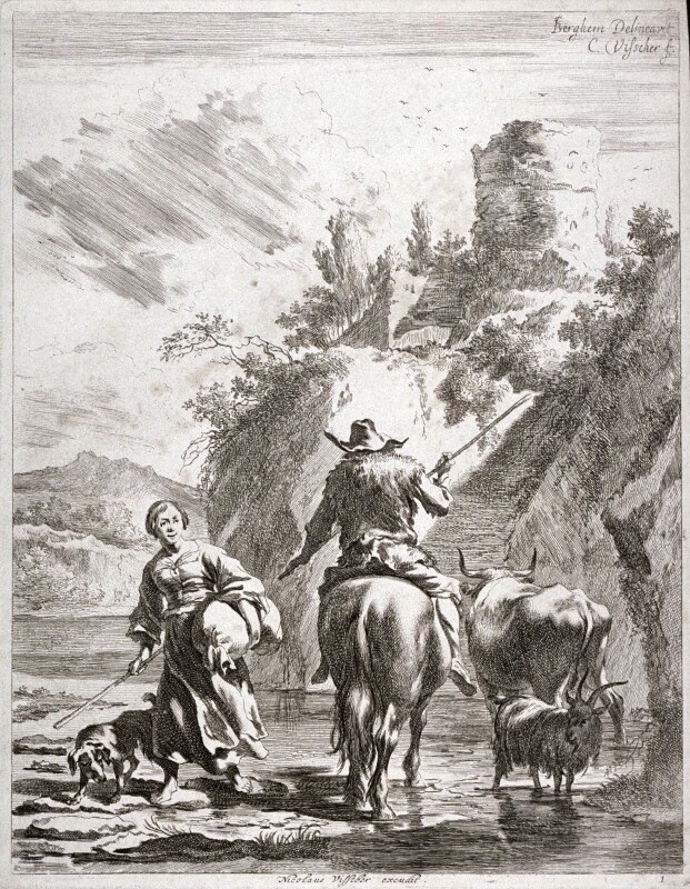 man-on-horseback-with-cow-and-sheep-woman-and-dog-crossing-river